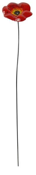 Zauberhafter Gartenstecker Glasblume rot - ca. 100 cm - Gartendekoration